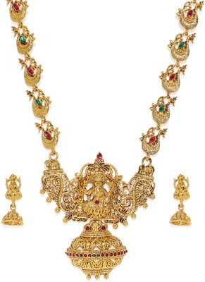 ZAVERI PEARLS Zinc Gold-plated Gold Jewellery Set(Pack of 1)