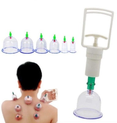 Acupunx Plastic Therapy-Cupping Medicine Magnet Pull Out Vacuum Apparatus (White) - Pack of 6 Massager(TRANSPARENT)