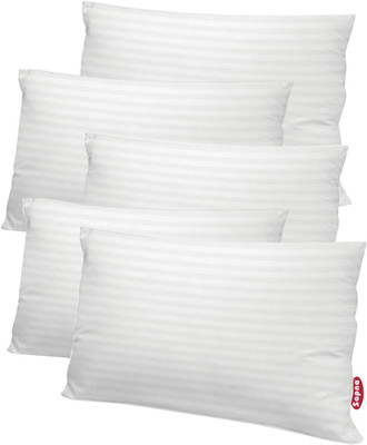 Sapna Economy Mix Hollow Fiber Pillow For Hotel and Home, Size-24"x16"x7" Set of 5 Microfibre Nature Sleeping Pillow Pack of 5(White)
