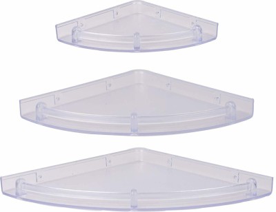 LOGGER - Corner Set of 3 pcs (Size :- 6X6 Inches, 8X8 Inches, 10X10 Inches) (L70020031F) Acrylic Wall Shelf(Number of Shelves - 3, White)