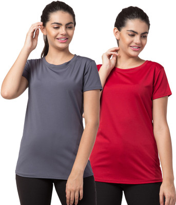 Bluecon Solid Women Round Neck Multicolor T-Shirt