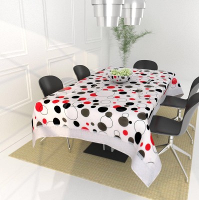 Hot Dealzz Printed 6 Seater Table Cover(White, Black, PVC (Polyvinyl Chloride))
