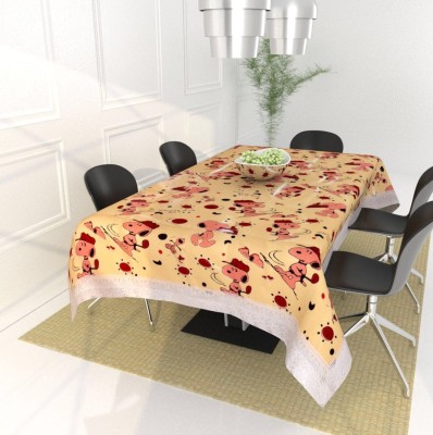 Hot Dealzz Printed 6 Seater Table Cover(Beige, PVC (Polyvinyl Chloride))