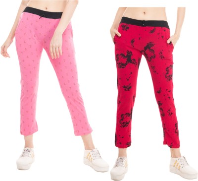 Indistar Printed Women Red, Pink Track Pants