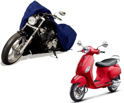 Auto Kite Waterproof Two Wheeler Cover for Piaggio(Vespa, Blue)