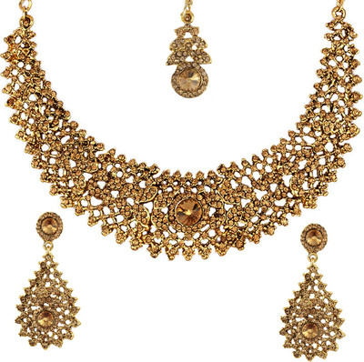 Anika's Creation Brass Gold-plated Gold Jewellery Set(Pack of 4)