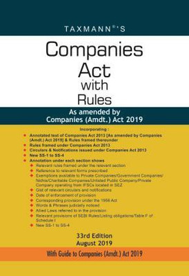 Companies Act with Rules (Hardbound Pocket Edition) As amended by Companies (Amdt.) Act 2019(English, Paperback, TAXMANN)