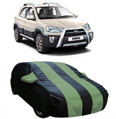 HDSERVICES Car Cover For Toyota Etios Cross (With Mirror Pockets)(Green)