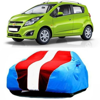 AAMANG Car Cover For Chevrolet Beat (With Mirror Pockets)(Blue, Red)