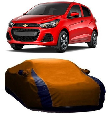 VIRMANG Car Cover For Chevrolet Spark (With Mirror Pockets)(Orange)