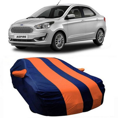 HDSERVICES Car Cover For Ford Figo Aspire (With Mirror Pockets)(Orange)