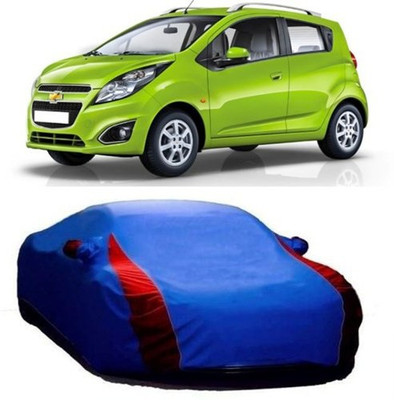 AAMANG Car Cover For Chevrolet Beat (With Mirror Pockets)(Blue)