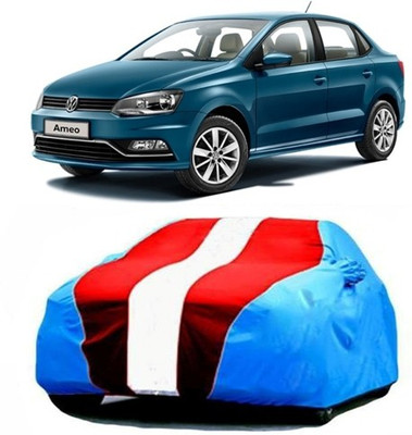 CLASS ONE Car Cover For Volkswagen Ameo (With Mirror Pockets)(Blue, Red)