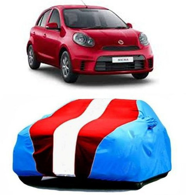 AAMANG Car Cover For Nissan Micra (With Mirror Pockets)(Blue, Red)