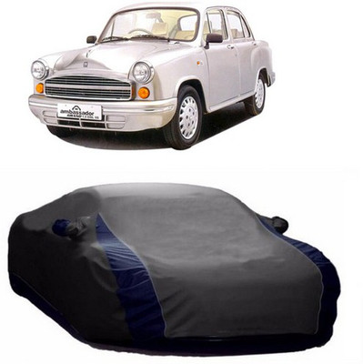 HDSERVICES Car Cover For HM Ambassador MPFi (With Mirror Pockets)(Grey)