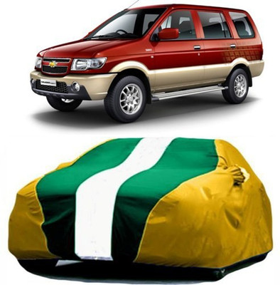HDSERVICES Car Cover For Chevrolet Tavera (With Mirror Pockets)(Yellow, Green)