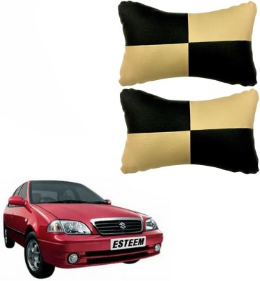 AutoKraftZ Black, Beige Leatherite Car Pillow Cushion for Maruti Suzuki(Rectangular, Pack of 2)