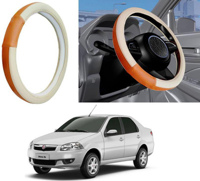 Auto Kite Steering Cover For Fiat Siena(Camel, Beige, Leatherite)