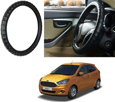 Auto Kite Steering Cover For Ford Figo(Black, Leatherite)