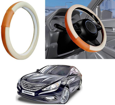 Auto Kite Steering Cover For Hyundai Sonata Fluidic(Camel, Beige, Leatherite)