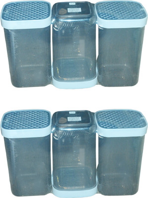 NAYASA Plastic Grocery Container  - 1500 ml(Pack of 6, Grey)