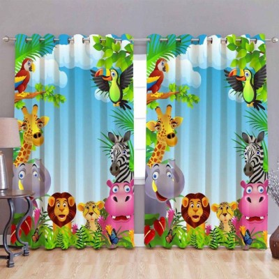 New panipat textile zone 152.4 cm (5 ft) Polyester Window Curtain (Pack Of 2)(Printed, Multicolor)