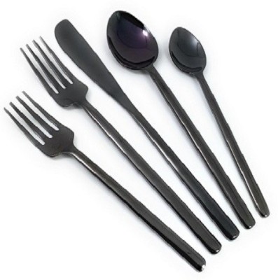 GEEGA TURTLES BLACK CUTLERY Stainless Steel Cutlery Set(Pack of 5)