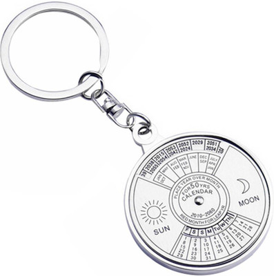 Zabolo Date Perpetual with Calendar 50 Year Silver Stainless Steel Key Chain