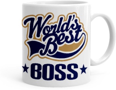 Kesri Gifts Worlds Best Boss Theme(kg-jan-08627P) Ceramic Coffee Mug(325 ml)