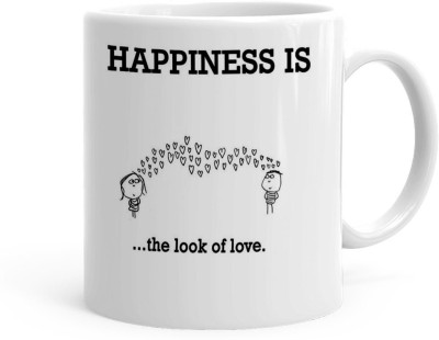 Kesri Gifts Happiness Is Look Of Love Theme(kg-jan-07505P) Ceramic Coffee Mug(325 ml)