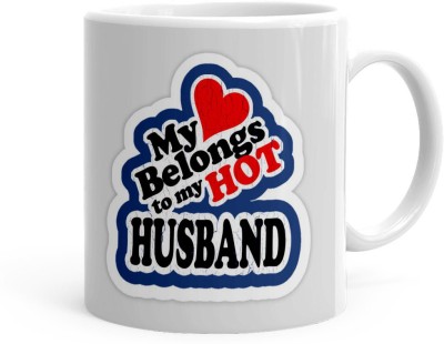 Kesri Gifts My Heart Belongs To My Husband Theme(kg-jan-07699P) Ceramic Coffee Mug(325 ml)