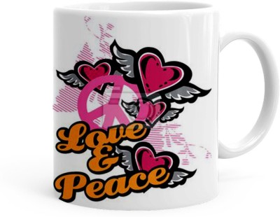 Kesri Gifts Love And Peace Theme(kg-jan-09422P) Ceramic Coffee Mug(325 ml)