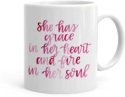 Kesri Gifts She Has Fire In The Soul Theme(kg-jan-08228P) Ceramic Coffee Mug(325 ml)