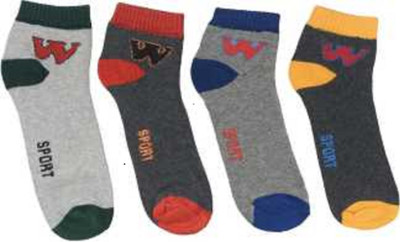 RAJAVI Men & Women Color Block Ankle Length(Pack of 4)