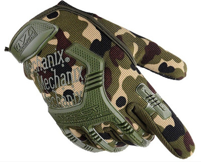 AlexVyan MPact Full Army Style Anti Slip Cycling Bike Motorcycle Driving Man Boy Protective Riding Gloves(Green)