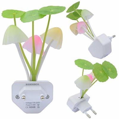 Fourleaf 3D LED Night Lamp with Plug Smart Sensor auto On/Off Flowers Night Lamp(6 cm, Multicolor)