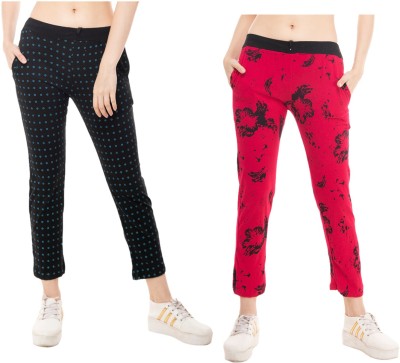 Indistar Printed Women Red, Black Track Pants