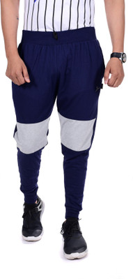 Zeffit Colorblock Men Dark Blue Track Pants