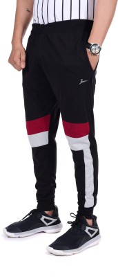 Zeffit Colorblock Men Black Track Pants