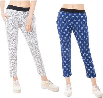 Indistar Printed Women Blue Track Pants