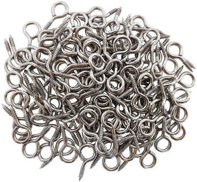 DIY Crafts Metal Eye Shape Screw Hooks, Zinc Plated Eyelet Hooks(Pack of 100)