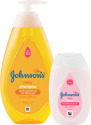 JOHNSON'S Baby No More Tears Shampoo 500ml with Baby Lotion 100 ml(Yellow)