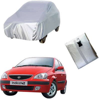 THE. Car Cover For Tata Indica V2 (Without Mirror Pockets)(Silver)
