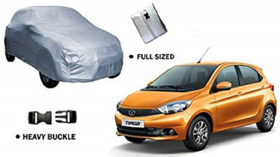 THE. Car Cover For Tata Tiago (Without Mirror Pockets)(Silver)