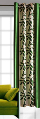 Sehbhagi 153 cm (5 ft) Polyester Window Curtain Single Curtain(Printed, Green)