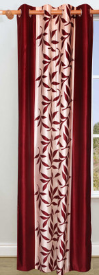 Sehbhagi 153 cm (5 ft) Polyester Window Curtain Single Curtain(Printed, naroon)
