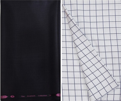 KUNDAN SULZ GWALIOR Viscose Rayon Checkered, Self Design Shirt & Trouser Fabric