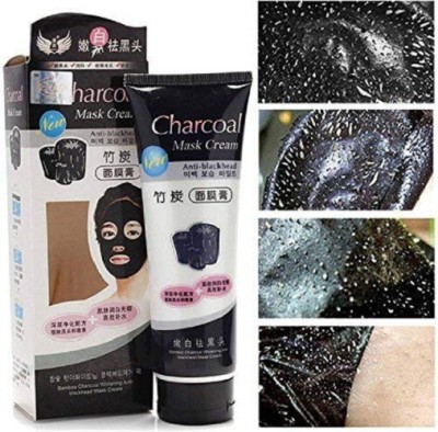 Ontiq Mundo Charcoal Whitening Anti-Blackhead Suction Mask Cream (Pack of 1)(130 g)