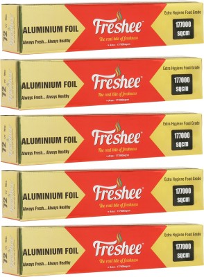 Freshee 177000sqcm Aluminium Silver Kitchen Foil Roll Paper Pack fo 5Food wrapDisposable Aluminium Foil(Pack of 5, 17.7 m)