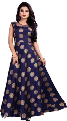 Shree Enterprise Flared/A-line Gown(Blue)